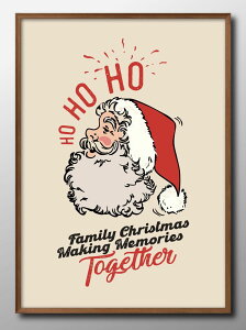 HO HO HO サンタクロース クリスマス A3 サイズ ポスター アート おしゃれ 絵画 インテリア 北欧 イラスト マット紙 艶消し アートパネル 額 フレーム デザイン 壁掛け ギフト 新築祝い ディスプ