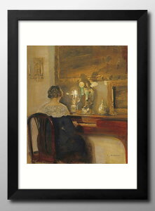 カール ホルソー ピアノ A Lady Playing the Piano A3 サイズ ポスター アート おしゃれ 絵画 インテリア 北欧 イラスト マット紙 艶消し アートパネル 額 フレーム デザイン 壁掛け ギフト 新築祝い