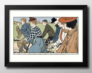 ヨハン ヘオルフ ファン カスペル Hamerの自転車 ビンテージ A3 サイズ ポスター アート おしゃれ 絵画 インテリア 北欧 イラスト マット紙 艶消し アートパネル 額 フレーム デザイン 壁掛け