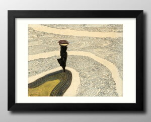 レオン スピリアールト 海岸線の女 A3 サイズ ポスター アート おしゃれ 絵画 インテリア 北欧 イラスト マット紙 艶消し アートパネル 額 フレーム デザイン 壁掛け ギフト 新築祝い ディス