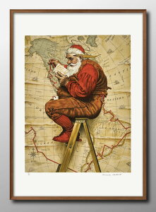 ノーマン ロックウェル Xmas クリスマス サンタクロース A3 サイズ ポスター アート おしゃれ 絵画 インテリア 北欧 イラスト マット紙 艶消し アートパネル 額 フレーム デザイン 壁掛け ギフ