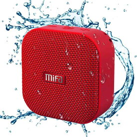 MIFA A1 Bluetooth 4.2 スピーカー IP56防塵防水 小型 5W拡声器 TWS機能付き 12時間連続再生 ハンズフリー通話 Micro SDカード機能つき(赤)