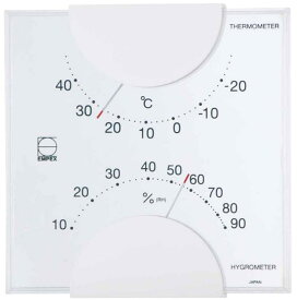 EMPEX (エンペックス) 気象計 温度湿度計 エルム 置き掛け兼用 日本製 ホワイト LV-4901 10.5x10.2x2cm