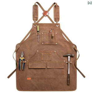 ガーデニングエン おしゃれ ファッション メンズ レディース 耐摩耗 防水 理髪店 デニム 作業服 グレー ブルー ブラック キャンバス フリーサイズ