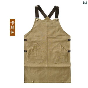 ガーデニングエン おしゃれ バリスタ メンズ レディース メンズ レディース兼 作業服 キャンバス 耐摩耗 絵画 カーキ ブラウン グリーン 無地 シンプル フリーサイズ