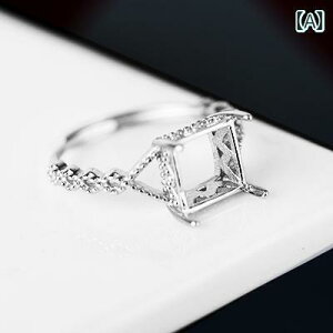 リング 空枠 スクエア シルバー 素材 材料 パーツ アクセサリー おしゃれ DIY ブラケット 韓国 普段使い レディース 指輪 8*8