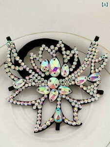 新体操 髪飾り 衣装 子供 女の子 お団子ヘア クラウン ラインストーン キラキラ おしゃれ ゴージャス アクセサリー 白 ゴールド ピンク ダンス パフォーマンス フィギュアスケート