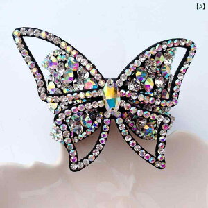 新体操 髪飾り 衣装 子供 女の子 お団子ヘア 蝶 クラウン ラインストーン レザー キラキラ おしゃれ エレガント アクセサリー 白 紫 ピンク ダンス パフォーマンス