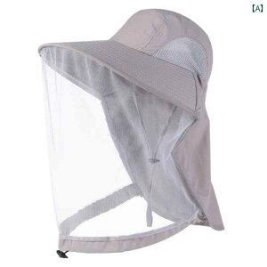 虫除けネット 帽子 屋外 アウトドア 防蚊 メンズ レディース メンズ レディース 釣り 旅行 フェイス ヘッド カバー 顔 日焼け対策 通気 メッシュ マスク 防虫 グレー 緑 カーキ