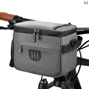 自転車 フロントバッグ クロスバイク アクセサリー ハンギング 収納 大容量 タッチスクリーン スマホケース 取り付け 簡単 通勤 通学 サイクリング 品 グレー