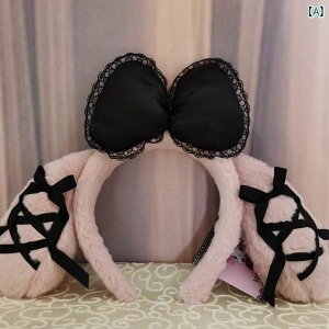 犬 耳 カチューシャ 子供 キッズ ロリィタ ロリータ コスプレ レディース ヘアアクセサリー 髪飾り 白 ピンク 黒 リボン ふわふわ かわいい ハロウィン クリスマス パーティー