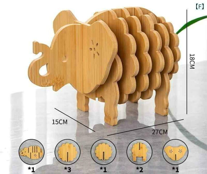 楽天市場】コースター おしゃれ キッチン 雑貨 インテリア 竹 動物
