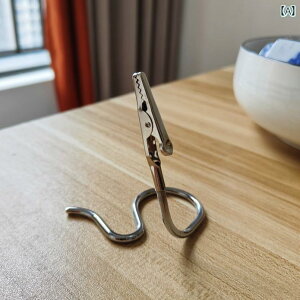 メモスタンド おしゃれ デスク 金属 ノート シンプル シルバーフォト ホルダー スネーク ワニ口 クリップ シート カード プレート シルバー