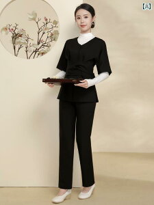 エステ ユニフォーム 上下 技術者 レディース 秋冬 作業服 おしゃれ ポリエステル クリニック パンツ 制服 半袖 大きめサイズ 黒 黄 カーキ