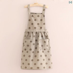 エン おしゃれ 韓国 レディース キャンバス ポケット 通気 耐摩耗 家庭 調理 フラワーショップ 作業服 レトロ シンプル ドット カーキ ピンク 青 フリーサイズ プレゼント