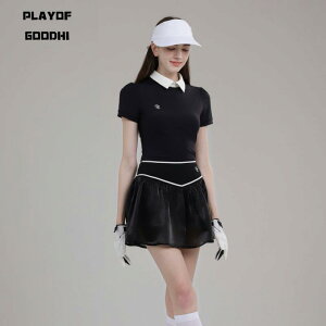 スポーツウェア レディース ゴルフ テニス 夏用 韓国 半袖 Tシャツ ブラック スカート セットアップ 吸汗速乾 通気性 軽量 動きやすい