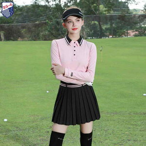 ゴルフ テニスウェア レディース 長袖トップス ピンク スコート ブラック 女性用 スポーツ 運動 吸湿速乾 快適