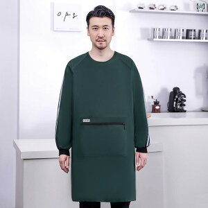 エン レディース メンズ 料理 家庭 キッチン おしゃれ アウトドア スモック 厚手 防水 長袖 作業服 グリーン レッド ブラック