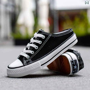 かかし スニーカー メンズ スリッポン キャンバス シューズ ハーフ スリッパ ヒールレス カジュアル 韓国 ファッション 紳士靴 ブラック ブルー イエロー