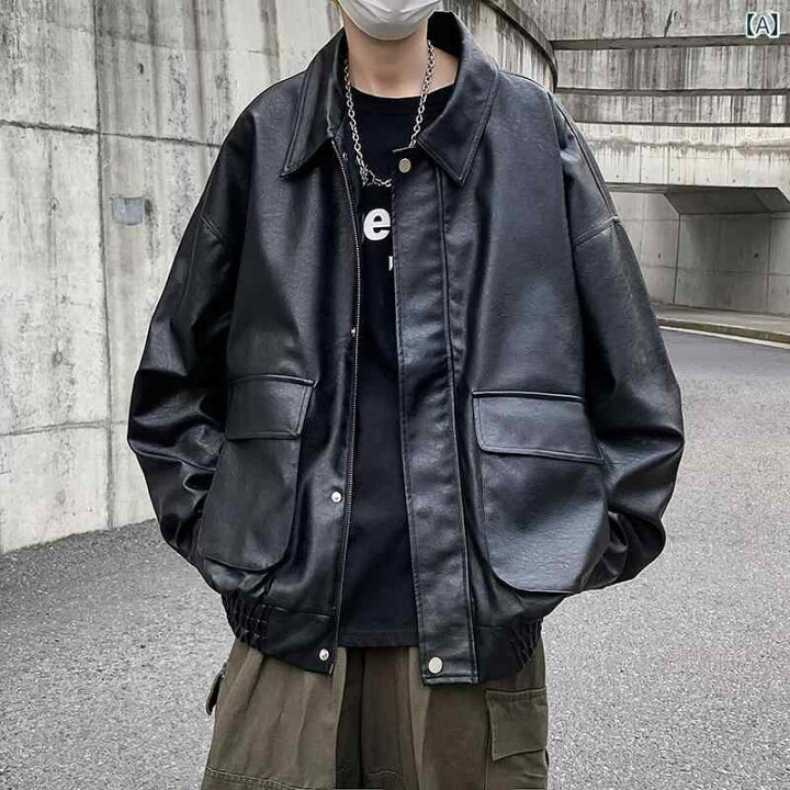 楽天市場】レザー ジャケット メンズ 韓国 おしゃれ アメリカン ワーク 