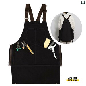 ガーデニングエン レディース メンズ 料理 家庭 キッチン おしゃれ アウトドア レトロ 庭師 職人 作業服 厚手 キャンバス ブラック グレー キャメル
