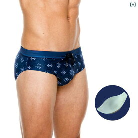 水着 メンズ ビキニ シンプル 海パン ビーチ パンツ セクシー スポーティー リゾート 休暇 ブリーフ ローウエスト 幾何学 プリント 立体 三角 ビーチ ショーツ 速乾