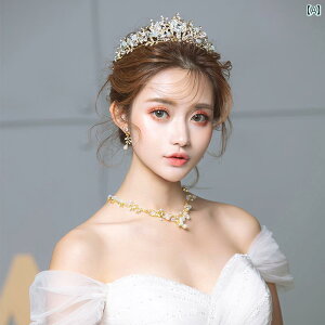 ブライダル ヘッドアクセサリー 結婚式 ウェデング パーティー テアラ ウェデング ネックレス イヤリング 3点 セット ウェデングドレス 王冠 大人 森 フェアリー カチューシャ レディース ジ