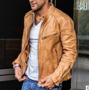 メンズ 軽量 涼しいラウン レトロ ダメージ 加工 バイク レザー ジャケット マルチ ジップ 大きいサイズ 筋肉 マッチョ質 革 ジャケット