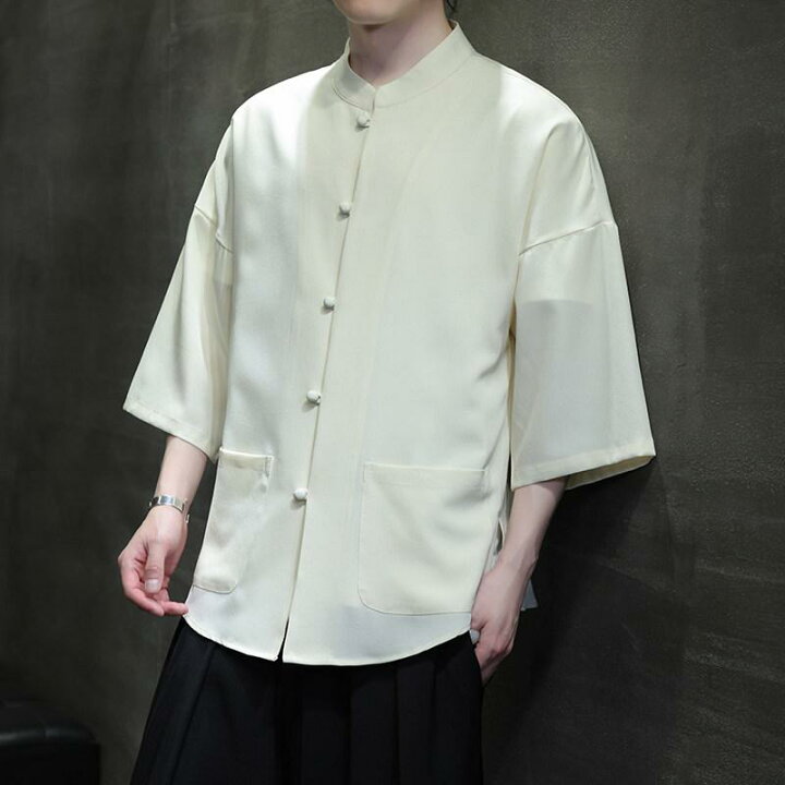 楽天市場】チャイナ風 唐 シャツ 夏 薄手 涼しい 七分袖 チャイナ風