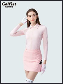 ゴルフウェア レディース おしゃれ 春夏 長袖 t シャツ テニス 韓国 スリム高 ストレッチ トップス セットアップ