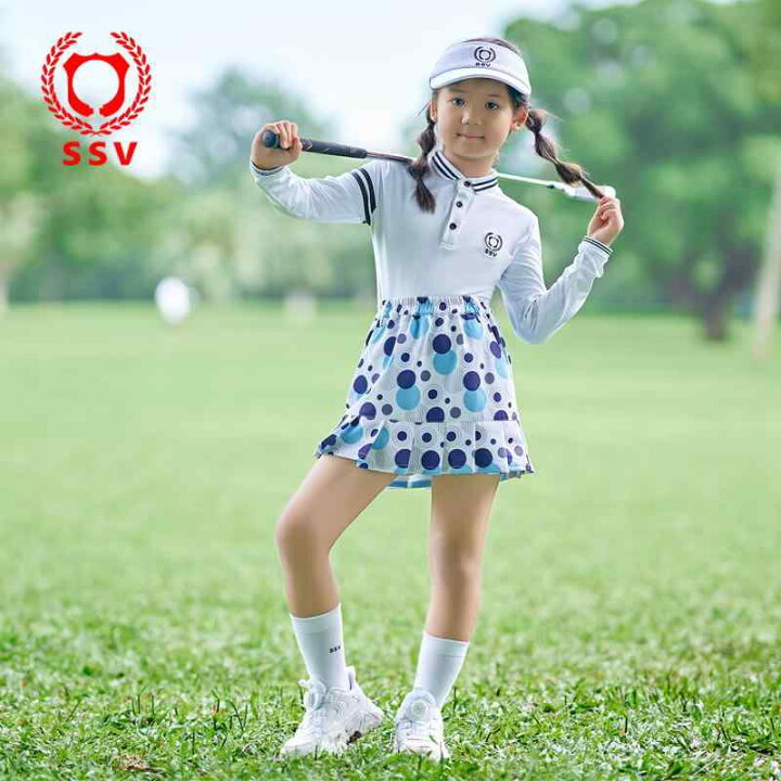 楽天市場】ゴルフウェア 女の子 子供 長袖 子供服 ショート スカート 