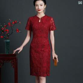 婦人服 ファッション 上品 おしゃれ レディース 淑女 幸せ 花 チャイナ ドレス 乾杯 夏 結婚式 出席 ハッピー ドレス