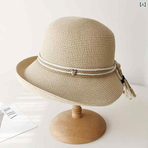 レディース 小さめ エレガント カールフィッシャー マンハット 春夏 日焼け防止 麦わら 帽子 折りたたみ 可能 日よけ ビーチハット バケット ハット