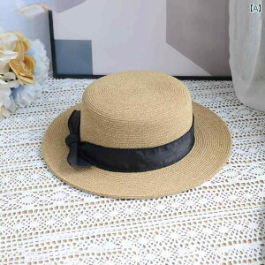 レディース 麦わら 帽子 春夏 フラット つば 日よけ 帽子 日焼け防止 帽子 小さめ フレッシュ わら フラット トップスス 日よけ 帽子 折りたたみ式