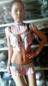 パフォーマンス 衣装 派手 セクシー コスプレ タッセル ビキニ ベリーダンス スーツ キャバ ダンス チーム レディース 歌手 スーツ バー ゴーゴー ダンス スーツ