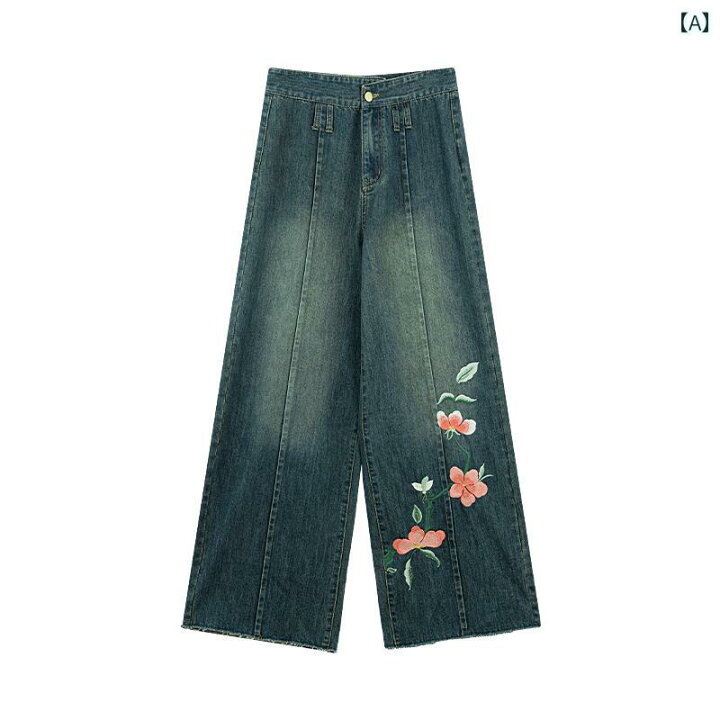 楽天市場】レディース ファッション 春 トレンド 刺繍 ダーク デニム 
