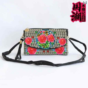 カバン レディース クロス ボディバッグ新 エスニック 刺繍 フラワー バッグ キャンバス 小さめ 正方形 バッグ 手持ち 携帯電話 バッグ 財布