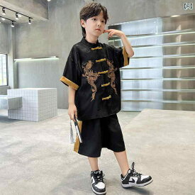 男の子 ファッション キッズ 子供 漢新 半袖 チャイナ風 唐 スーツ チャイナ風 レトロ 薄 チャイナ風