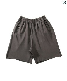 メンズ スポーツ パンツ ショート パンツ コットン カニエ ココナッツ フォグ ストリート トレンド フィットネス トレーニング 筋トレ