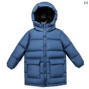 ダウンジャケット キッズ コート 子供服 アウター ファッション カジュアル 秋冬 厚手 ロング 男の子 女の子 ベビー フード ネイビー ブラック レッド