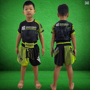 ボクシング ウェア パンツ トランクス ショーツ ボクサーパンツ ムエタイ 格闘技 トレーニング 子供 速乾 キッズ スーツ グリーン ブルー イエロー