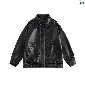 アウター レディース カジュアル おしゃれ 上品 普段使い 起毛 厚手 PU レザー 秋冬 ヒップ ホップ ジャケット トップス イン アメリカン レトロ オートバイ レザージャケット メンズ