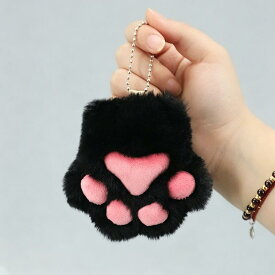 キーホルダー レディース 肉球 猫の手 バッグチャーム ぬいぐるみ かわいい ふわふわ 猫爪 もこもこ ミニチャーム アニマルモチーフ ストラップ 鍵 バックパック飾り 通学 通勤