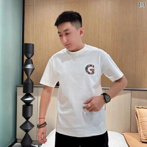 メンズ トップス カジュアル ファッション おしゃれ トレンディ ファッション 半袖 カップル 通気性 快適 快適 刺繍 半袖 ファッション ラウンドネック レター スマイリーフェイス シャツ