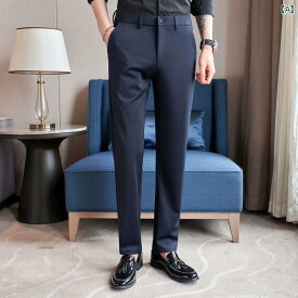 メンズ パンツ オフィス ビジネス カジュアル ダンディ 春秋 ひんやり 快適 ストレート フォーマル