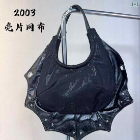 レディース バッグ 普段使い トレンディ オイル レザーショルダー ストリート トレンディ クール バット 大容量 ハンドバック
