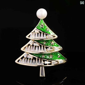 ブローチ レディース アクセサリー おしゃれ クリスマス ツリー ファッション クリスマス ピン マイクロ 象嵌 ジルコニウム エナメル コサージュ