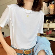 レディース トップス シンプル おしゃれ 半袖 生地 ひんやり 快適 快適 ソフト 肌に 優しい ボトム シャ…