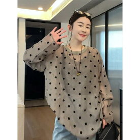 トップス レディース 薄手 涼しい 長袖 日焼け防止 シャツ ブラウス シースルー 透け感 ドット柄 ドット ゆったり