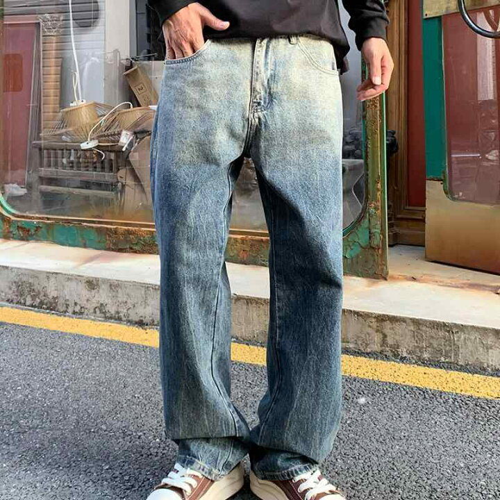 楽天市場】デニムパンツ メンズ 男性用 ルーズ ストレート ブーツ 
